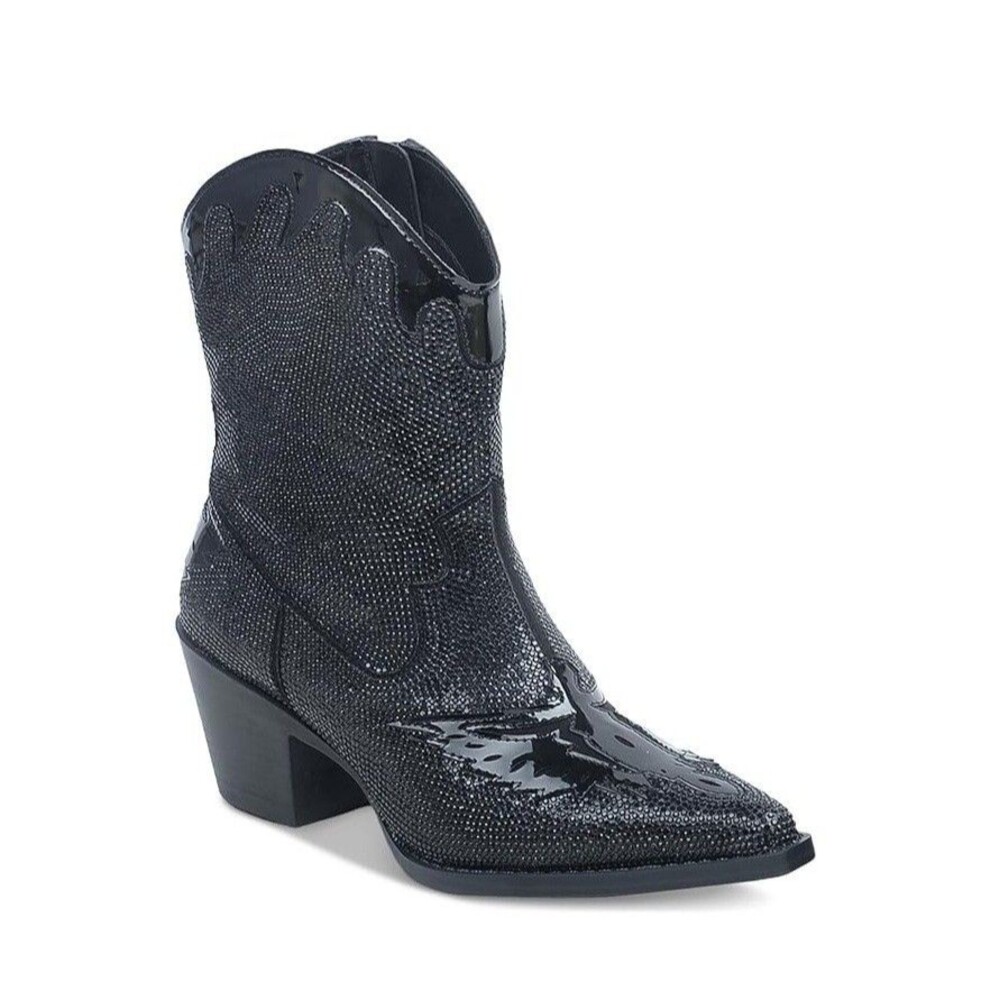 Wild Pair Womens 6 M Black Bling Lourdez Pointed Toe Western Boots DISPLAY RX5